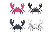 crabs icons set