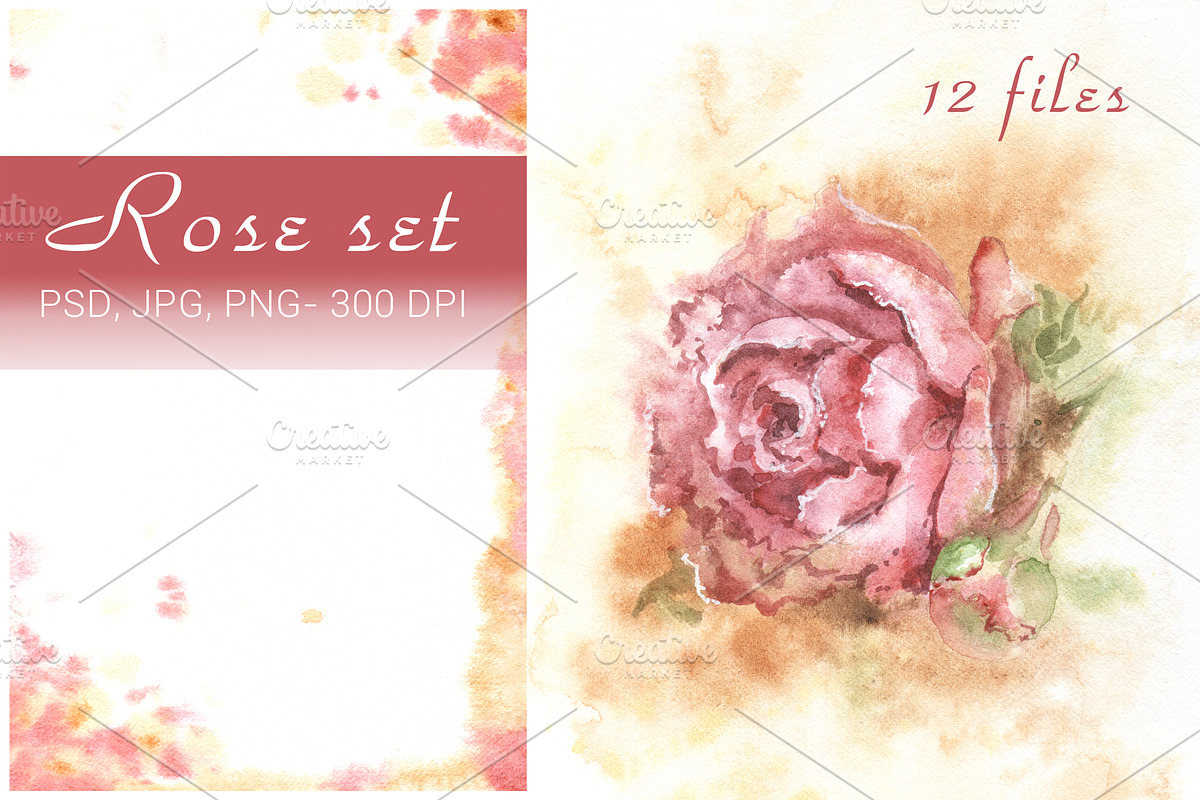 Wedding set: Rose, Vinejard, Evening in Illustrations - product preview 8