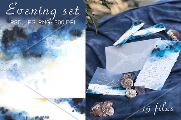 Wedding set: Rose, Vinejard, Evening in Illustrations - product preview 2