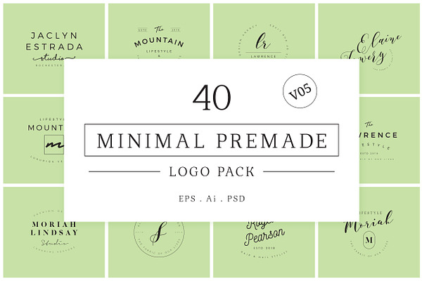 Minimal Premade Logo Bundle V05