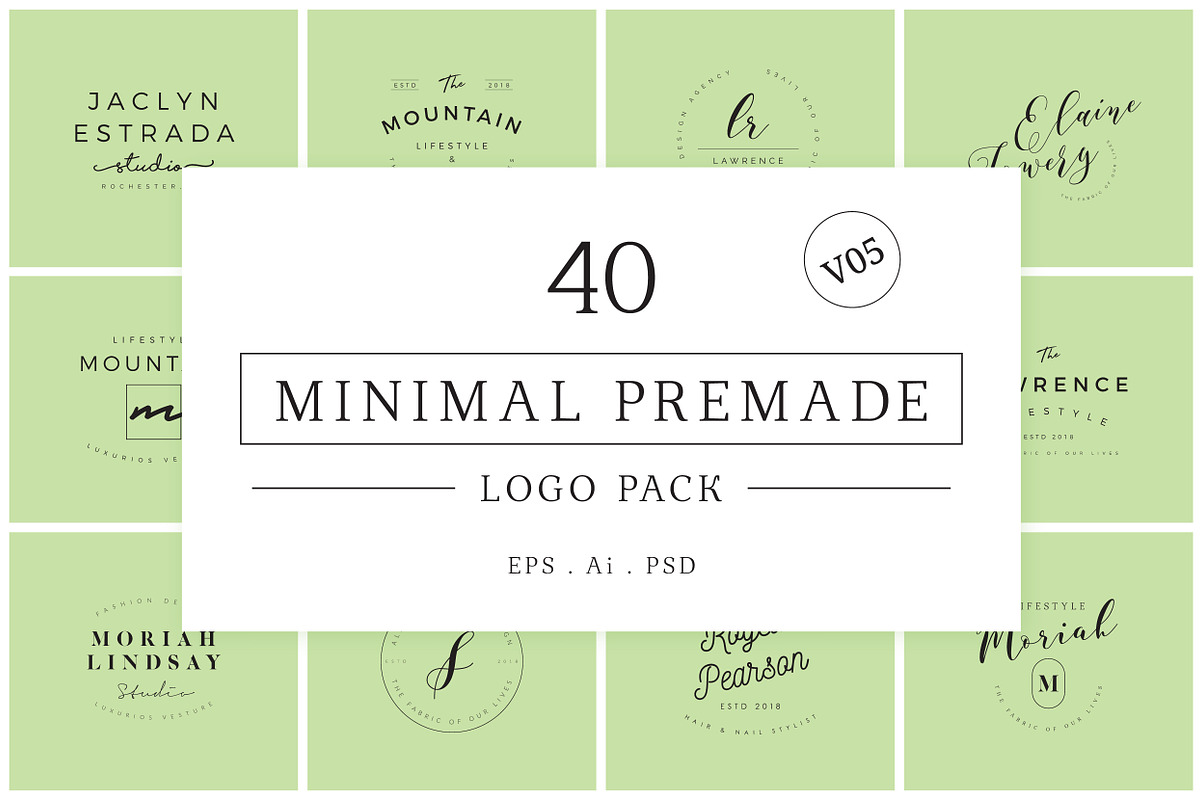 Minimal Premade Logo Bundle V05 in Logo Templates - product preview 8