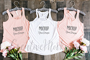 White and Peach Tank Top Mockup