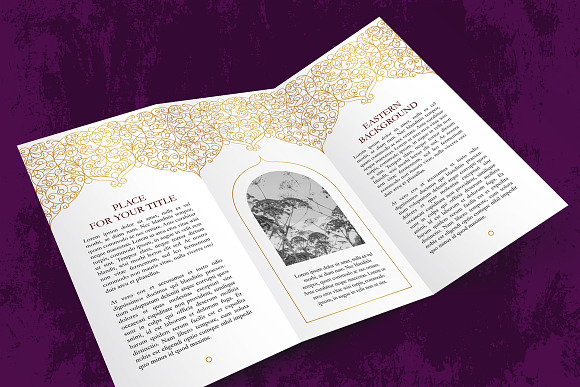 1.Gold Elements For Trifold Brochure in Brochure Templates - product preview 3