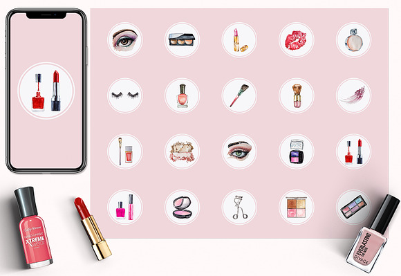 Watercolor Instagram Story Icons in Instagram Templates - product preview 2