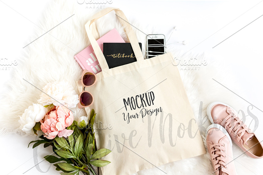 Natural Canvas Tote Mockup in Product Mockups - product preview 8