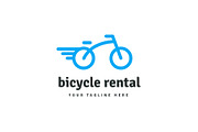Bicycle line rounded vector logo