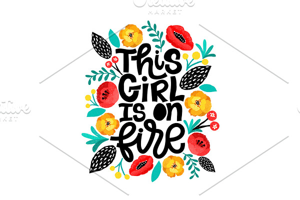 This girl is on fire. Lettering card
