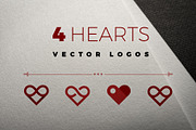 4 vector logos of hearts