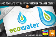 Aquatic Drop Eco Water Logo Template