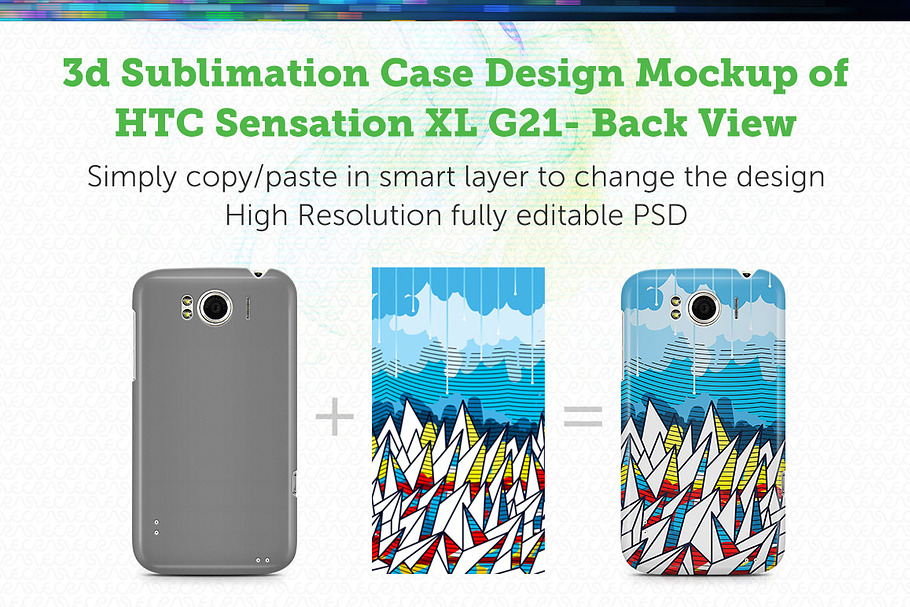 HTC Sensation XL G21 3d Case Mockup