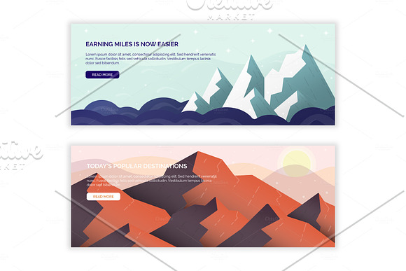 Vector Landscape Web Banners in Illustrations - product preview 1