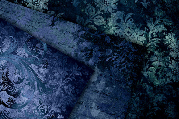 Navy Distressed Damask Textures in Textures - product preview 1