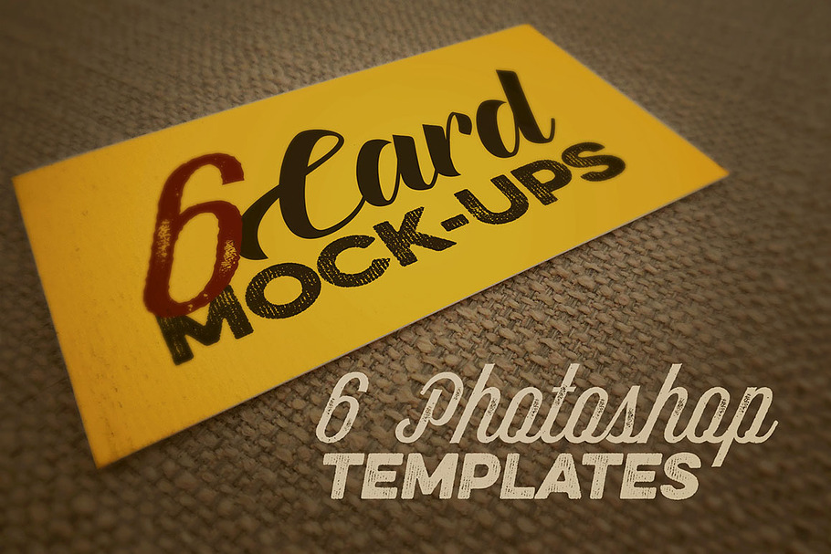 6 Card Mockups - Retro/Vintage Style in Print Mockups - product preview 8