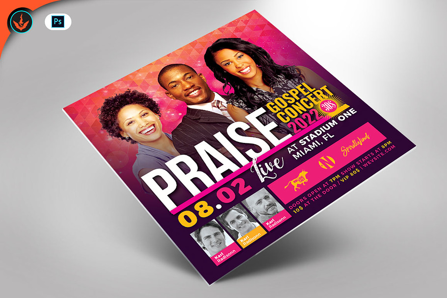 Praise Gospel Concert Flyer Template in Flyer Templates - product preview 8