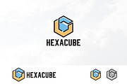 C Letter Hexagon Cube Abstract Logo