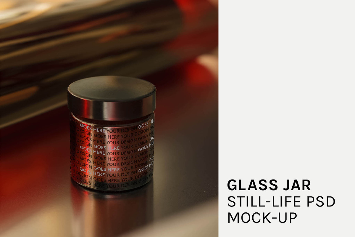 Glass Jar Still-life PSD Mock-up in Product Mockups - product preview 8