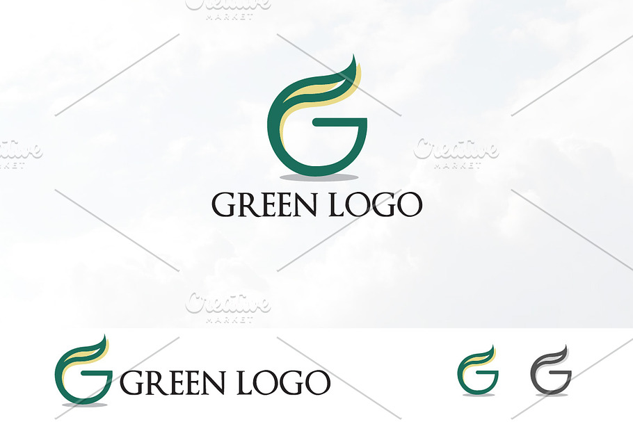 Green G Letter Ecology Leaf Logo