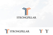 T Letter Strong Pillar Logo