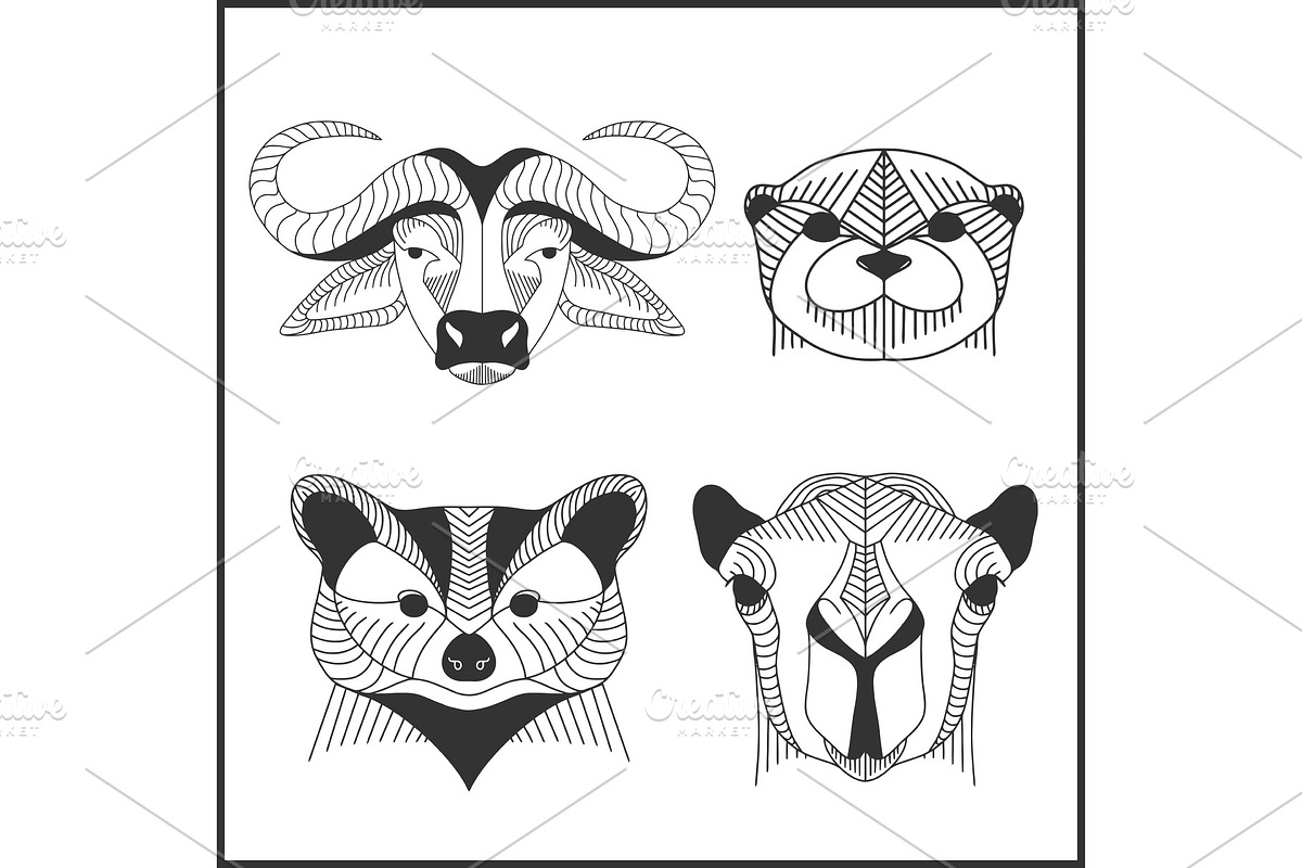 Set of polygonal animals. Polygonal in Illustrations - product preview 8