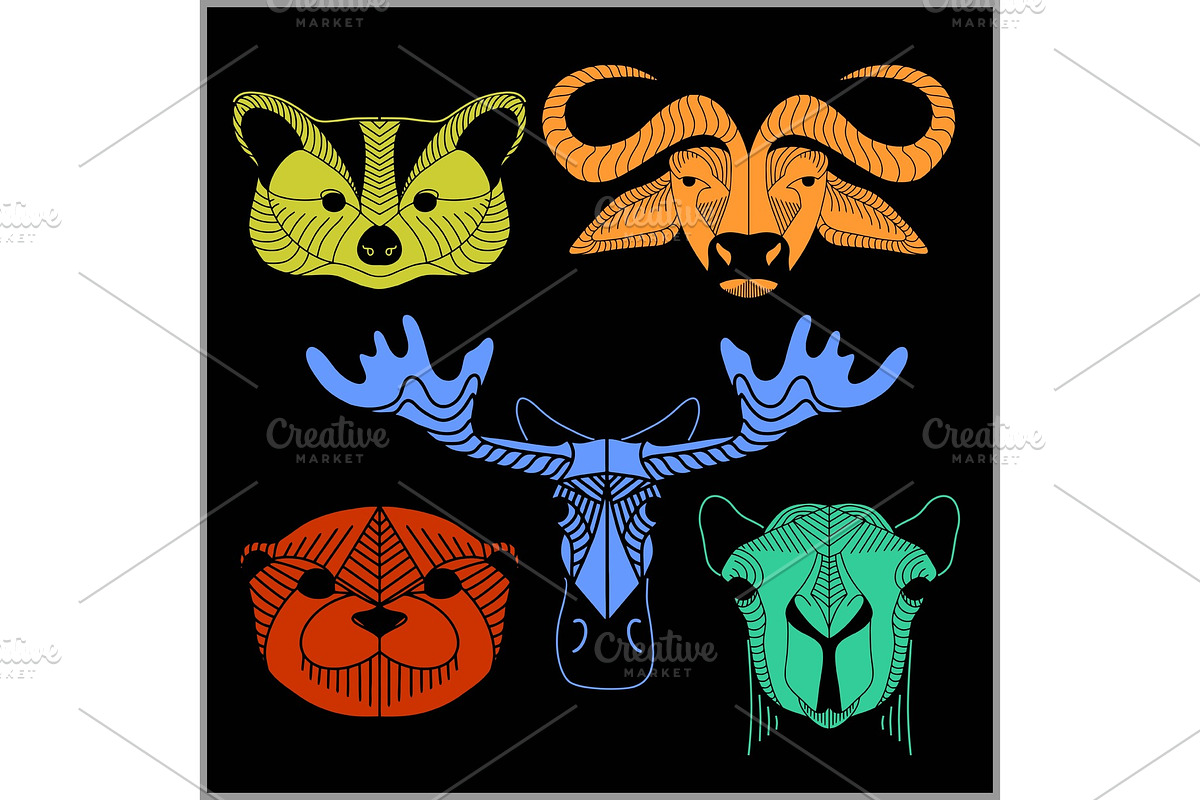 Set of polygonal animals. Polygonal in Illustrations - product preview 8