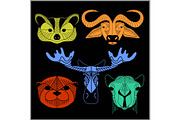 Set of polygonal animals. Polygonal