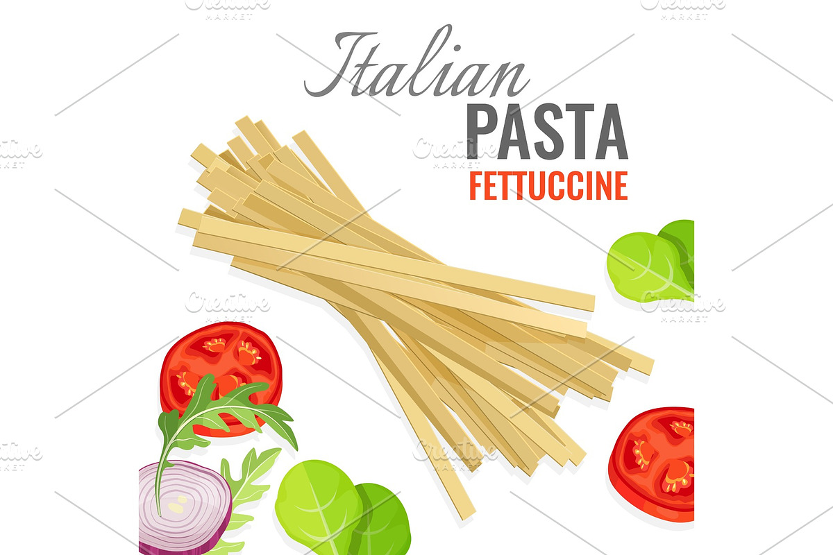 Italian pasta poster with fresh in Illustrations - product preview 8