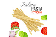 Italian pasta poster with fresh