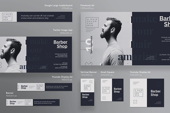 Banners Pack | Barber Shop in Templates - product preview 1