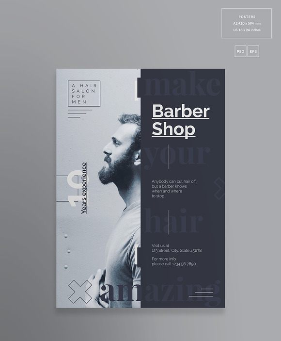 Print Pack | Barber Shop in Templates - product preview 4