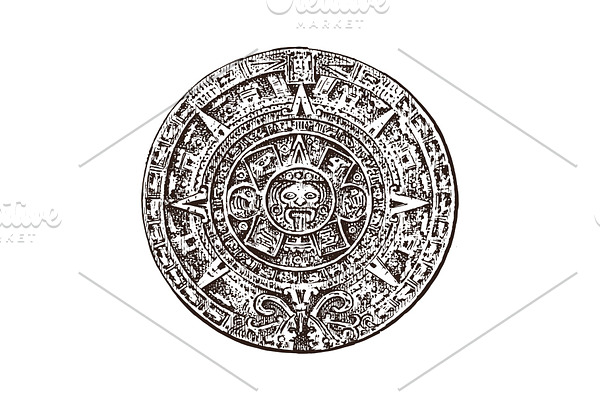 Vintage Mayan calendar. traditional