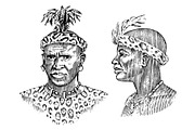 African tribes, portraits of
