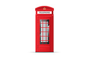 3d Red London Phone Booth
