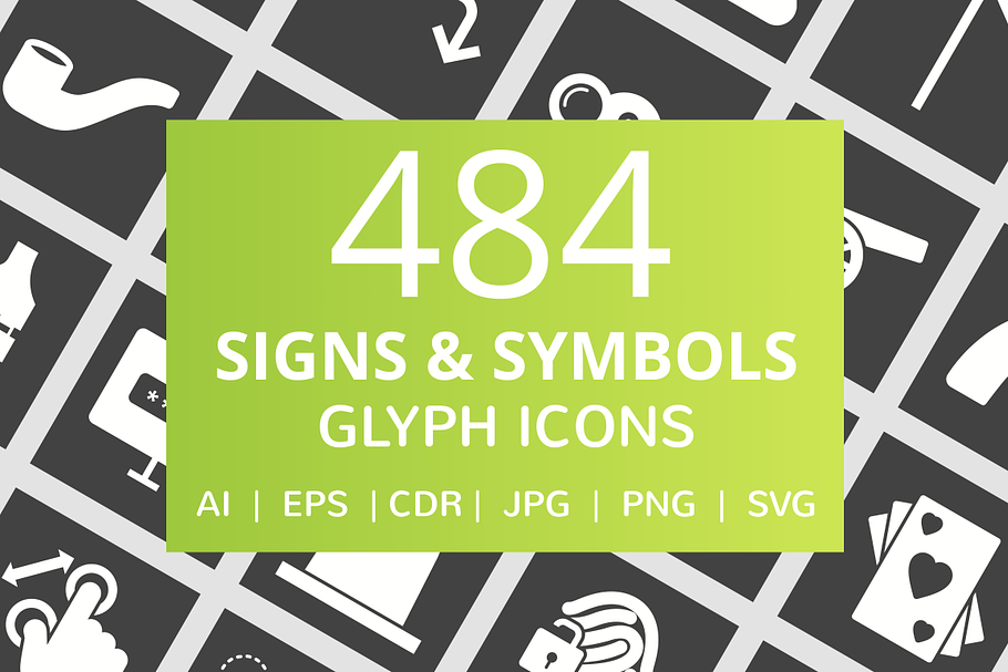 484 Signs & Symbols Glyph Icons