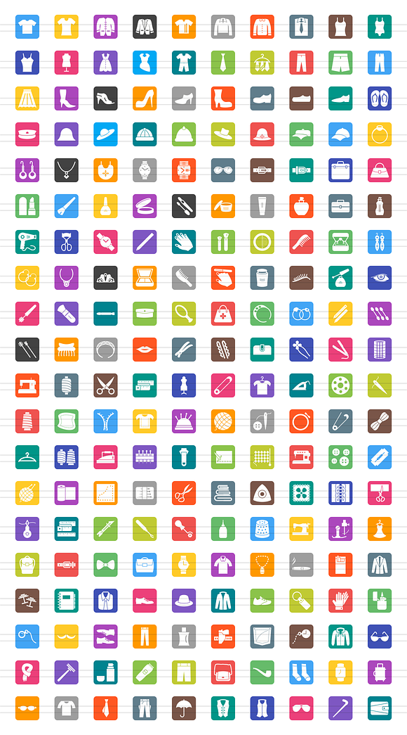 200 Fashion Filled Icons in Graphics - product preview 1