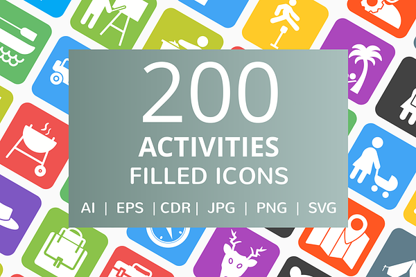 200 Activities Filled Icons