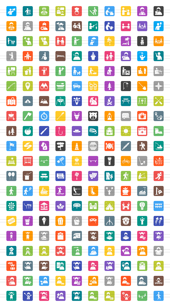 200 Activities Filled Icons in Graphics - product preview 1