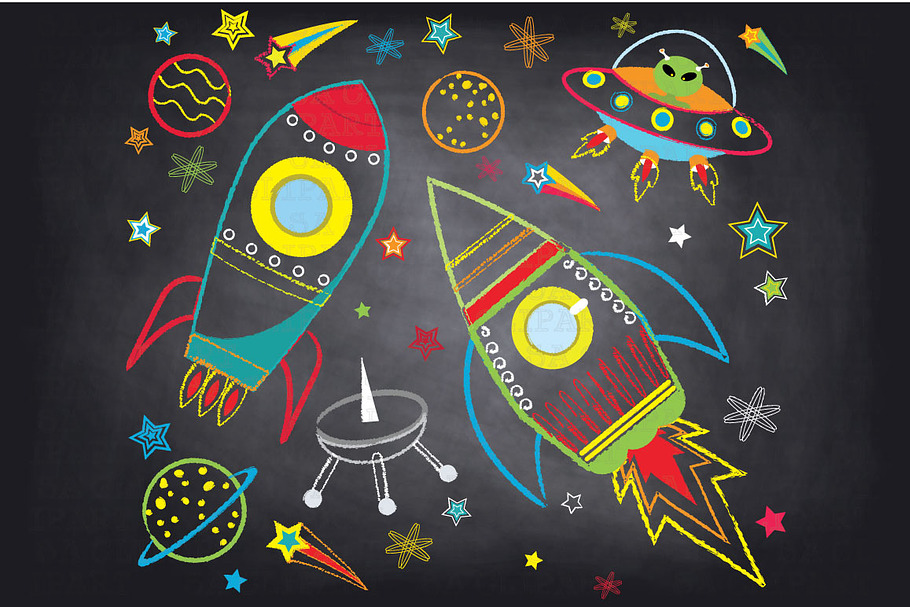 Chalkboard Outer space clipArt