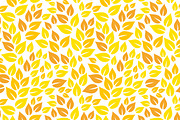 Yellow autumn leaf seamless pattern