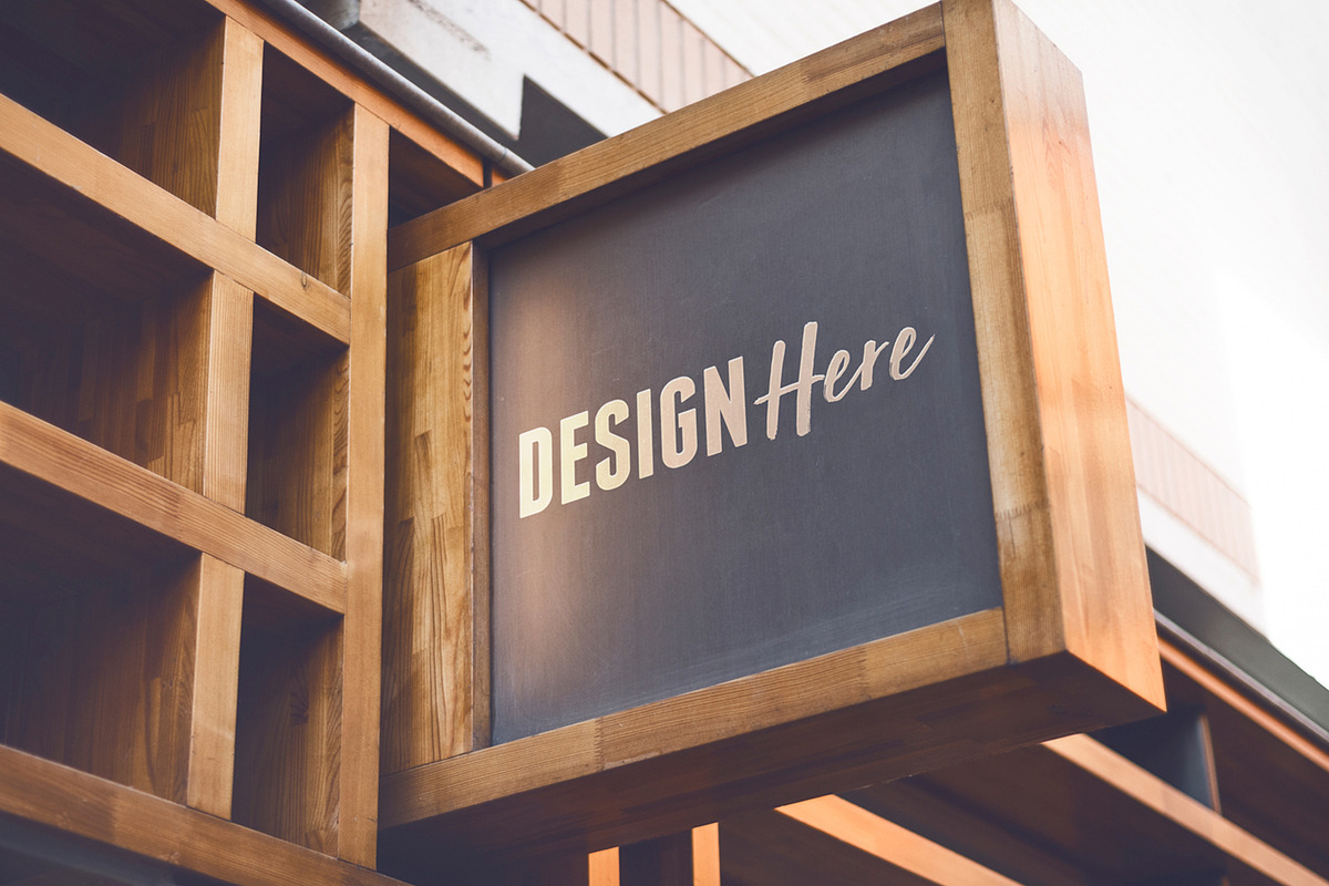 Wooden Luxurious Signboard Mockup in Product Mockups - product preview 8