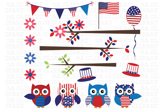 4th of July ClipArt in Illustrations - product preview 1