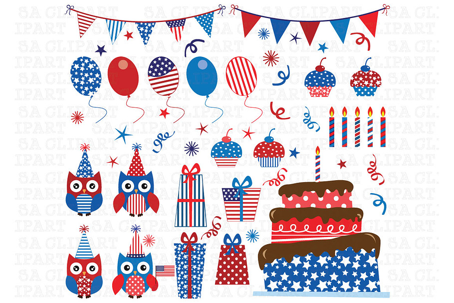 4th of July ClipArt in Illustrations - product preview 8