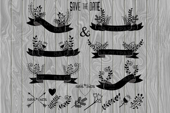 Wedding Floral Banner ClipArt in Illustrations - product preview 1
