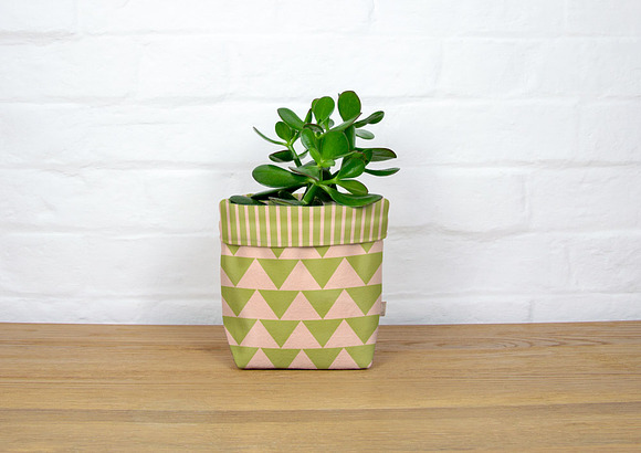 Fabric planter mockup with plant in Product Mockups - product preview 5