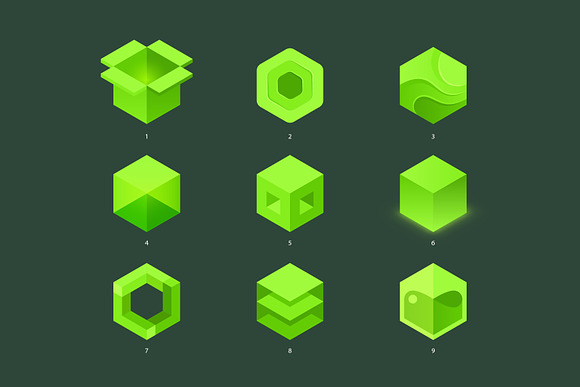 9 hexagons. Vector logo in Logo Templates - product preview 1