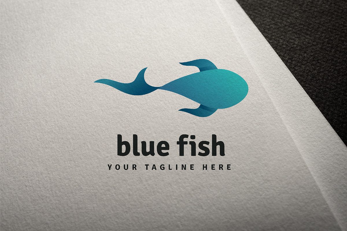 Blue fish vector logo in Logo Templates - product preview 8