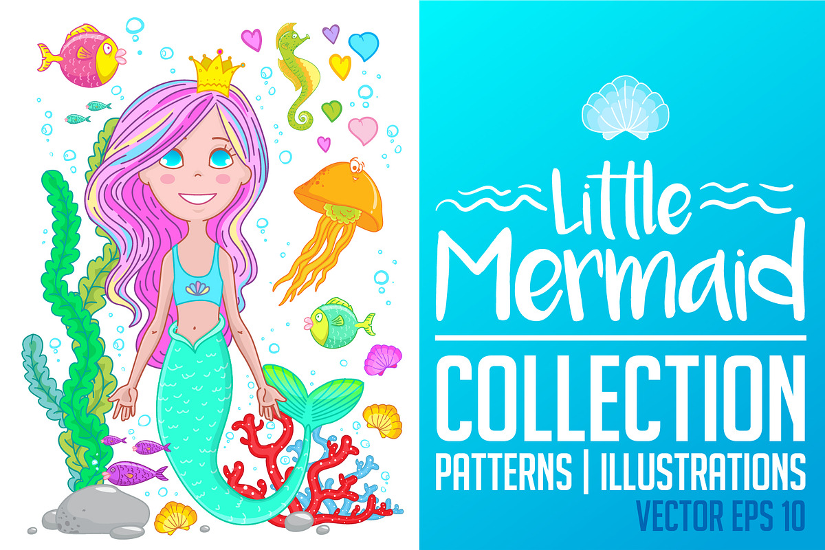 Little Mermaid collection. in Illustrations - product preview 8