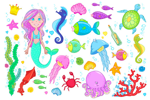 Little Mermaid collection. in Illustrations - product preview 1