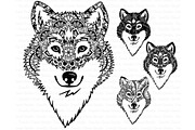 Wolf SVG, Wolf Head Mandala SVG,