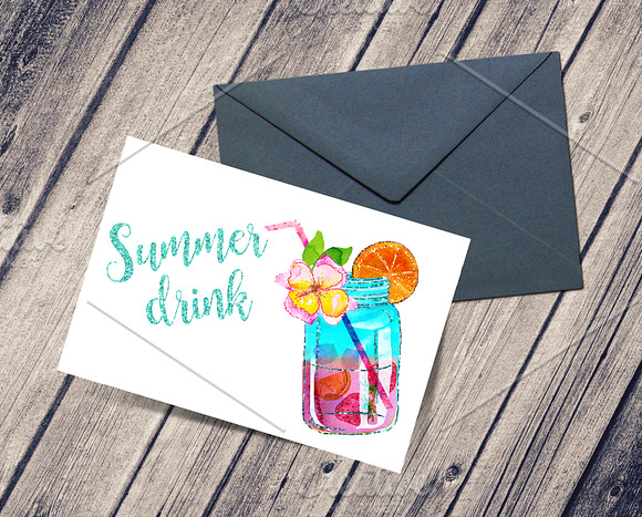 Summer drink clipart in Illustrations - product preview 4