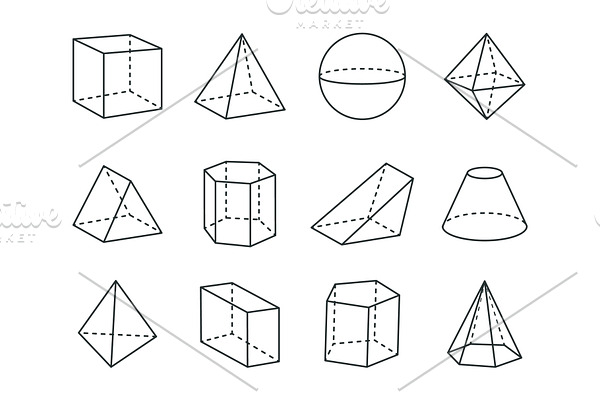 Geometric Prism Set, Varied Forms